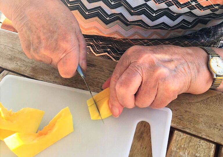 Herbststart mit Kürbisernte