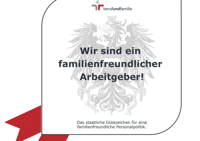 Gütesiegel Familienfreundlicher Arbeigeber.