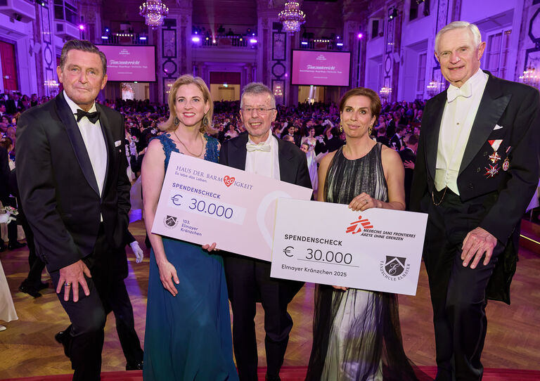 Beim 103. Elmayer Kränzchen wurde dem Haus der Barmherzigkeit eine Spende in Höhe von 30.000 Euro überreicht, die unserem Kinderpflegedomizil FRIDOLINA zugute kommt