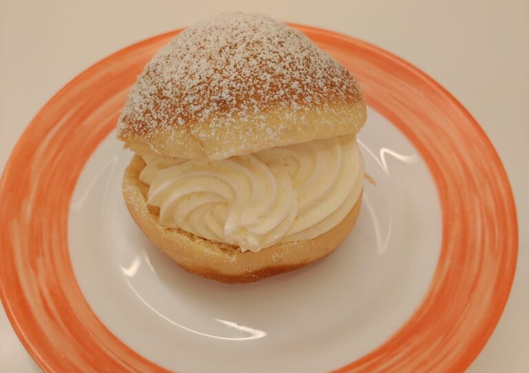 Großaufnahme Vanillekrapfen