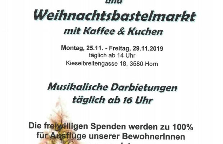 Programm des Weihnachtsbastelmarktes.