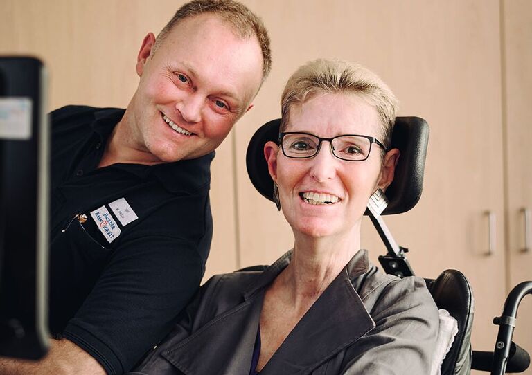 Katarina lebt seit 9 Jahren auf unserer Spezialstation für Wachkoma und LIS im Haus der Barmherzigkeit Pflegekrankenhaus Seeböckgasse.