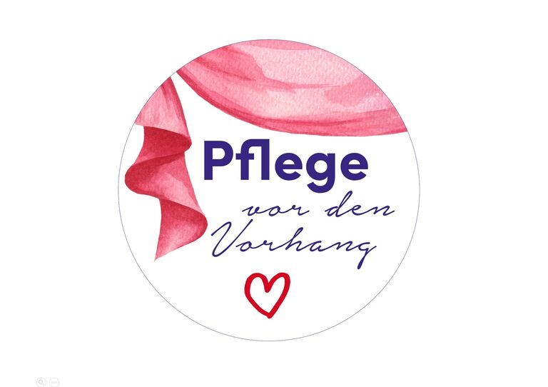 Logo Pflege vor dem Vorhang