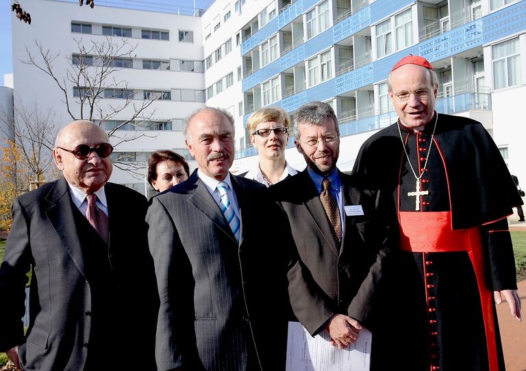 Gustav Peichl mit Kardinal Schönborn und Christoph Gisinger.