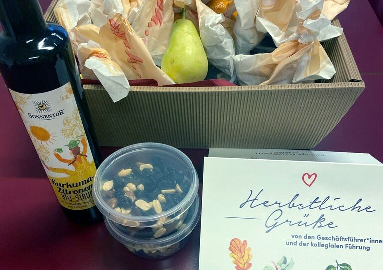 Gesunde Snacks für die Mitarbeiterinnen.