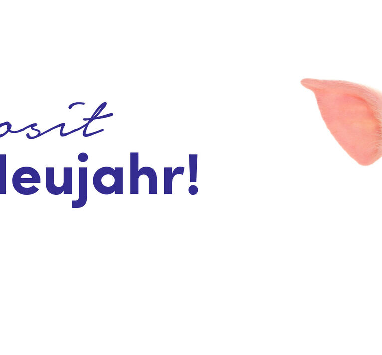 Kleines Schweinchen Prosit Neujahr