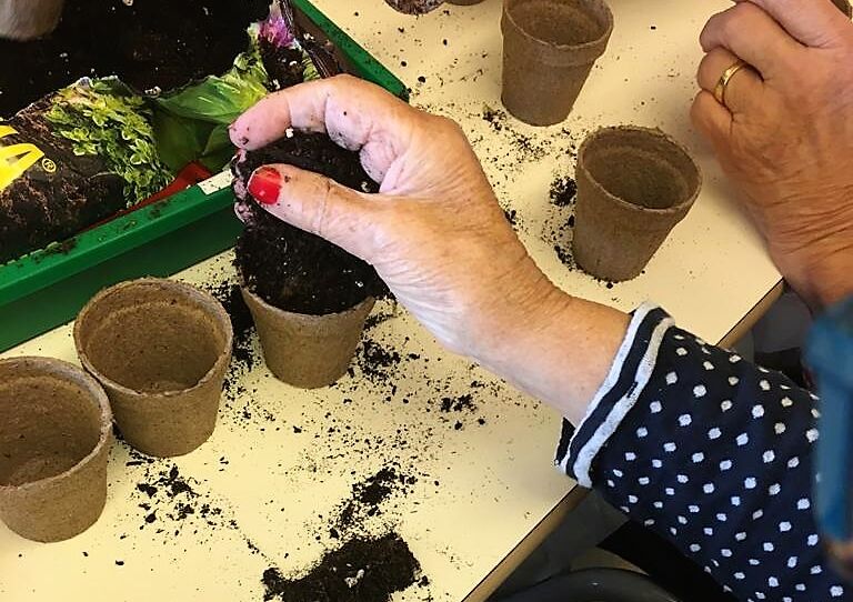 Gartenarbeit im Stephansheim