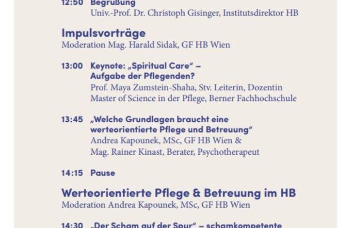 Das Programm des Pflegesymposiums