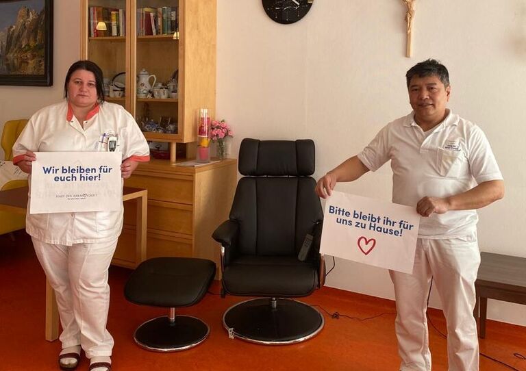 Wir bleiben für euch hier! Bitte bleibt ihr für uns zu Hause.